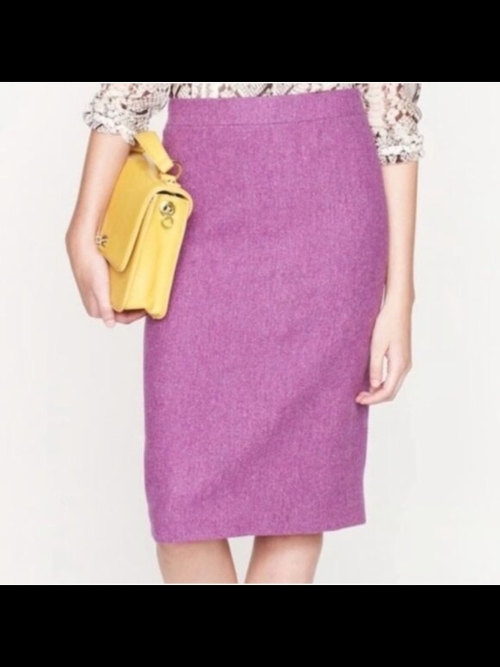 J. Crew Magenta Wool Purple Pencil Skirt